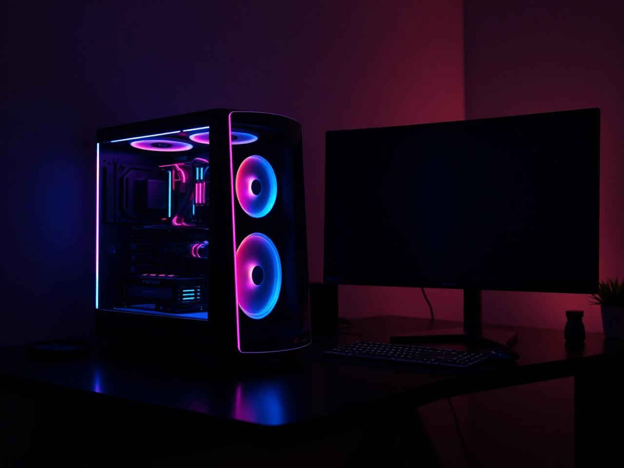 High-performance gaming PC on a desk